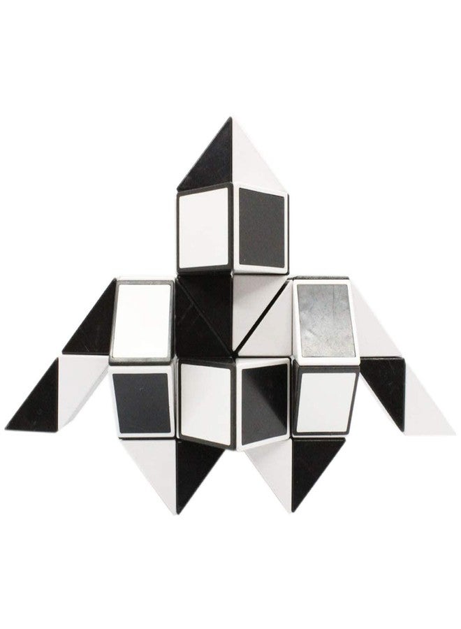 Mipartebo Magic Snake Cube Twist Puzzle 48 Wedges Large Size Twist Fidget Snake Toys Gift Party Favors Game Goodie Bag Fillers for Kids Adults Teens Black - Image 1
